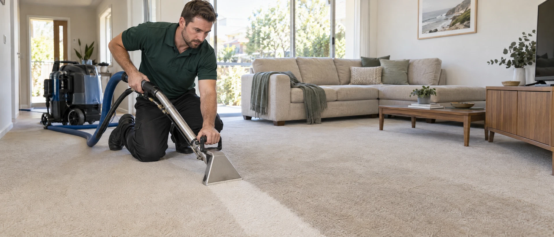 Water damage restoration equipment in a Southern Highlands home
