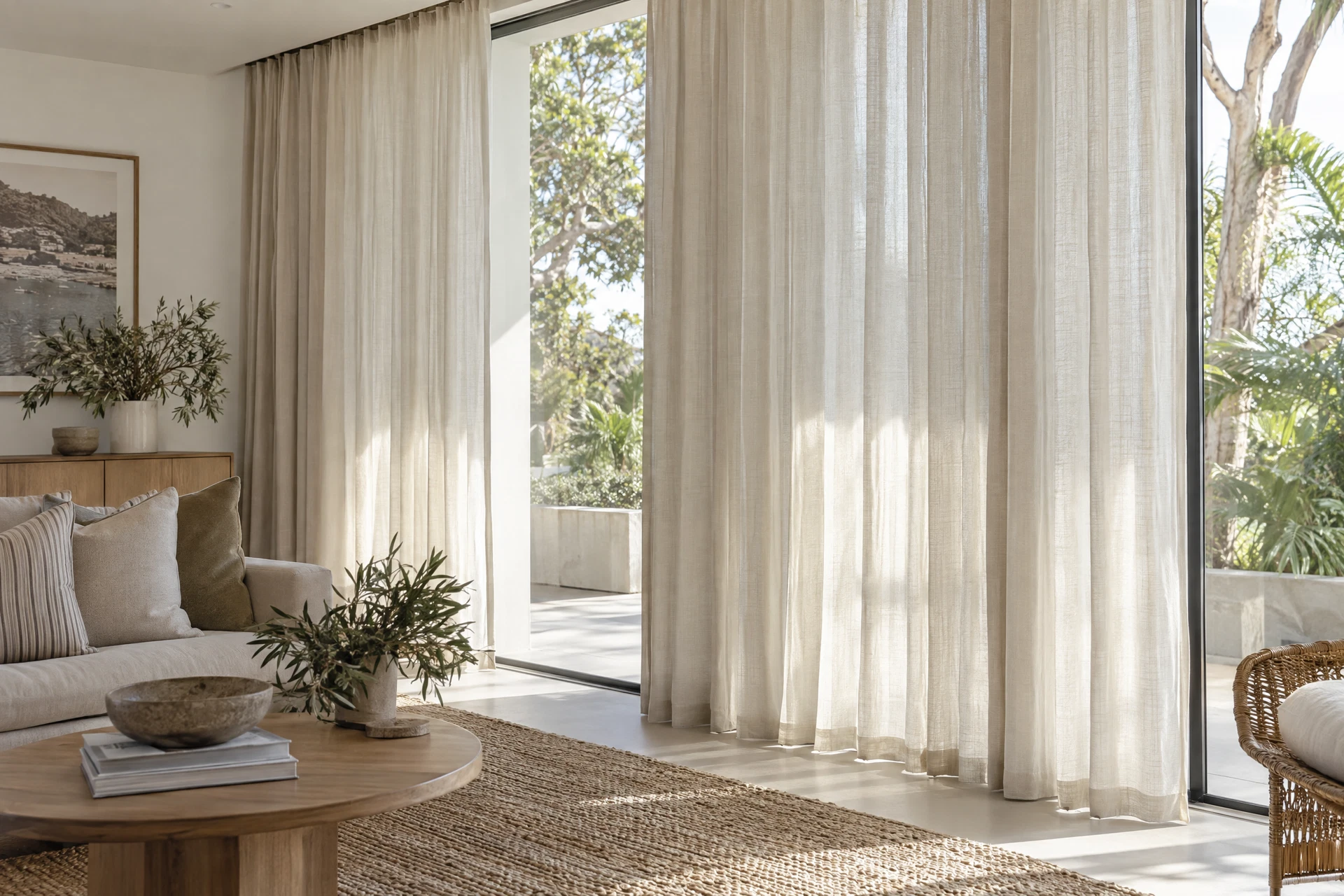 Freshly cleaned soft furnishings in a bright Southern Highlands room